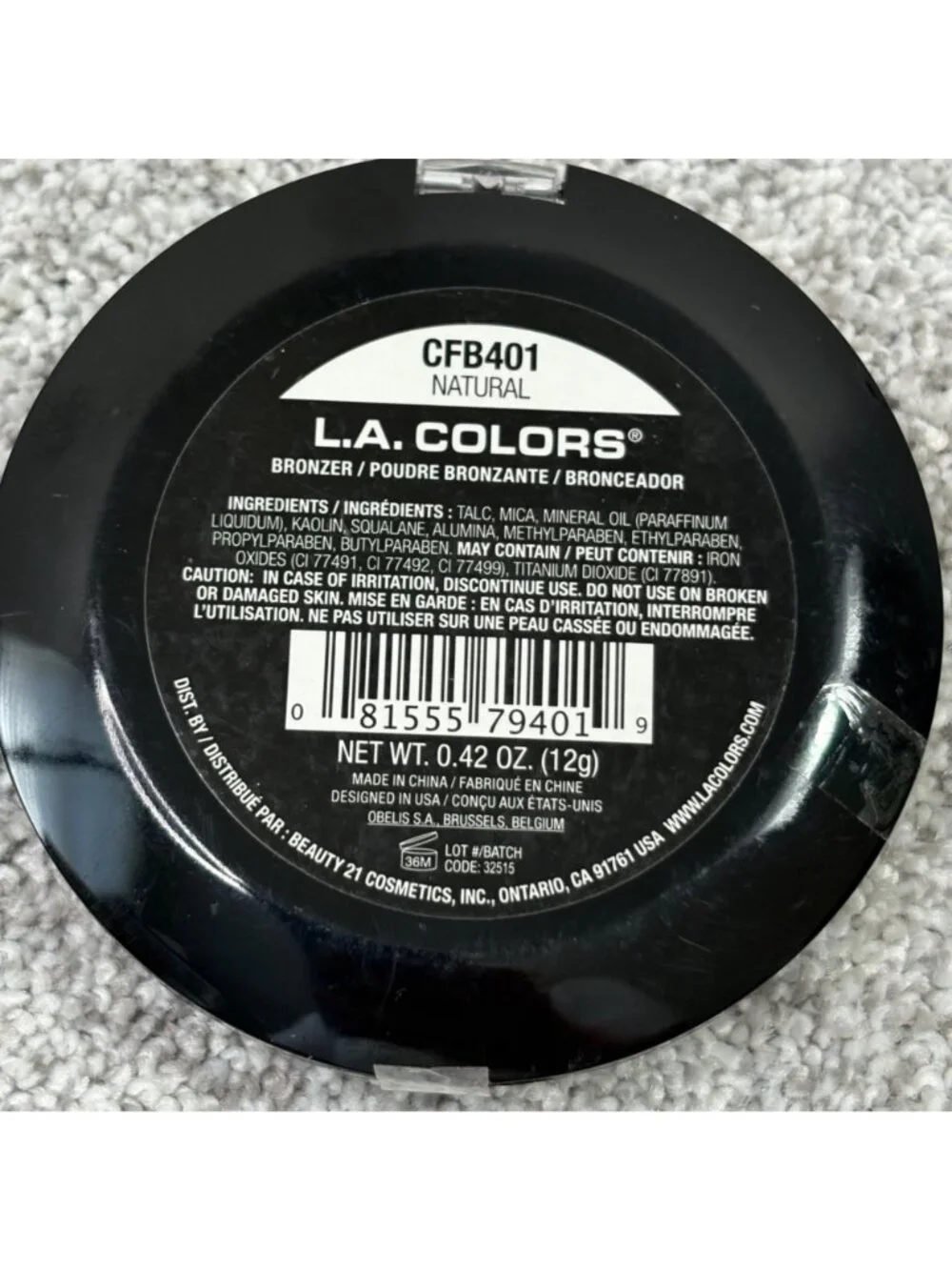 L.A. Colors Bronzer CFB401 Natural .42oz New